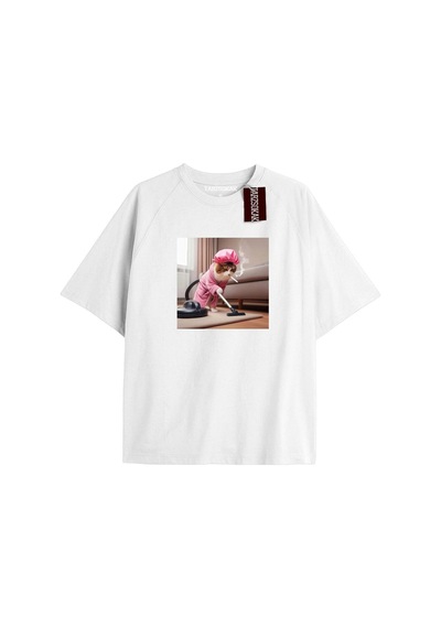 Startmore Goodluck Baskılı Oversize Kalıp Unisex T-shirt Siyah