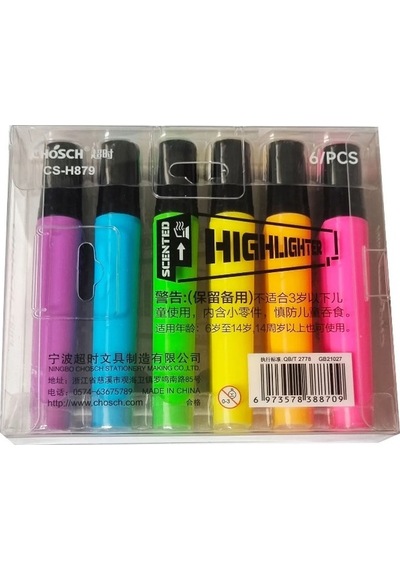 Neon Highlighter Cs-h879 Renkli 6 Çeşitli Fosforlu Kalem Seti - İşaretleyici Kalem Seti Çok Renkli