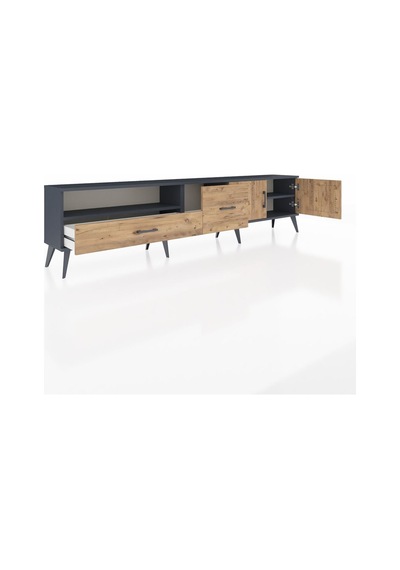 Arges Tv Ünitesi 2 Raflı 2 Çekmeceli 2 Kapaklı 220x30x51 Antrasit-çam Atlas Çam/atlas Çam - Antrasıt Arges Tv Ünitesi 2 Raflı 2 Çekmeceli 2 Kapaklı 220x30x51 Antrasit-çam Atlas Çam/atlas Çam - Antrasıt