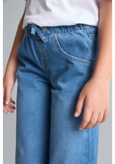 Defacto Beli Lastikli Wide Leg Jean Pantolon Kız Çocuk H6242a826aunm39 Mavi-nm39