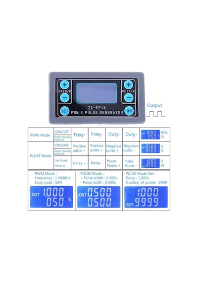 Zk-pp1k Çift Modlu Lcd Pwm Sinyal Jeneratörü 1hz-150khz Pwm Ve Pulse Darbe Modu