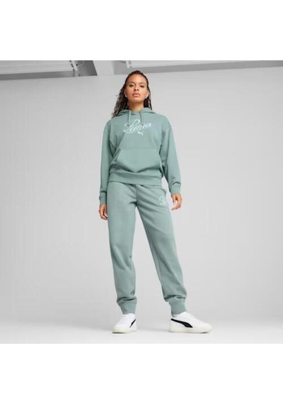 Puma Kadın Scrıpt Comfort Hoodie Eşofman Üst 68498330 Yeşil