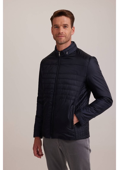 Ysf Erkek Lacivert Regular Fit Kışlık Spor Gizli Kapüşon Mont