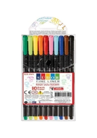 10 Renk 0.4mm Fineliner Keçe Uçlu Kalem Seti