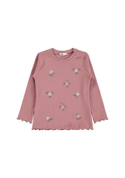Civil Girls Çiçek Baskılı 6-9 Yaş Sweatshirt - Lila Soft Gül Kurusu