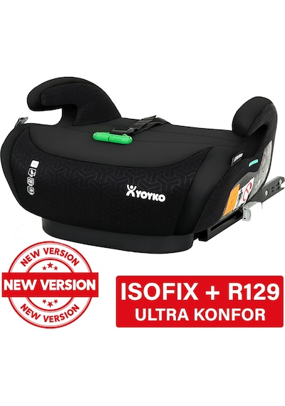 Yoyko Isofix Bağlantılı 15-36 Kg Oto Koltuğu Yükseltici Booster Siyah