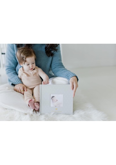 Bebek Fotoğraf Albümü, Yeni Ve Bekleyen Ebeveynler İçin Hatıra Kitabı, Cinsiyetsiz Bebek Aksesuarı, Baby Shower İçin İdeal Hediye, 200 Resim Tutar, Gri Ve Beyaz Puantiyeli