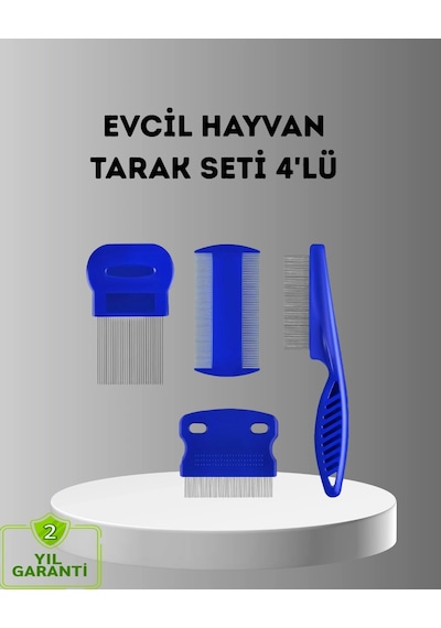 Buğz 4 Lü Kedi Köpek Tüy Temizleme Seti Paslanmaz Çelik,ergonomik Ve Uzun Ömürlü