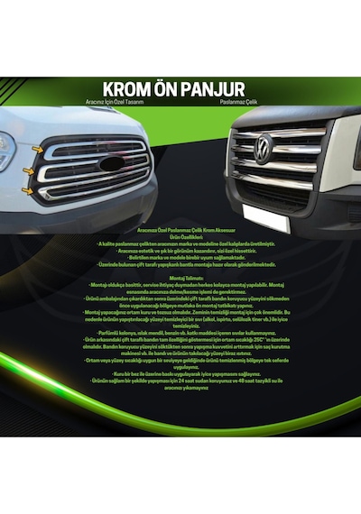 Renault Trafic 2020+ Araca Özel Krom Ön Panjur A+