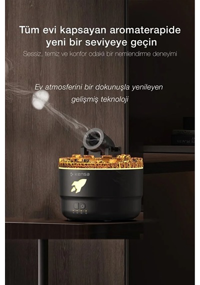 Lav Efektli Kale Topu Şekilli Ultrasonik Işıklı Hava Nemlendirici Aromaterapi Difüzör