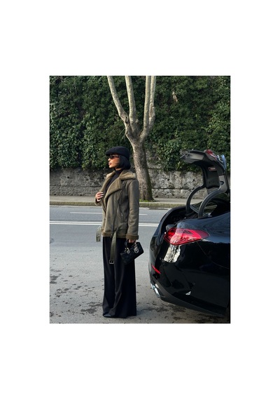 Meecy Yeni Sezon Kadın Içi Rapitli Kemer Detaylı Zr Deri Süet Bej Mont Haki Haki