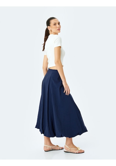 Koton Yüksek Bel Uzun Balon Etek Lacivert 5sak70069uw Lacivert