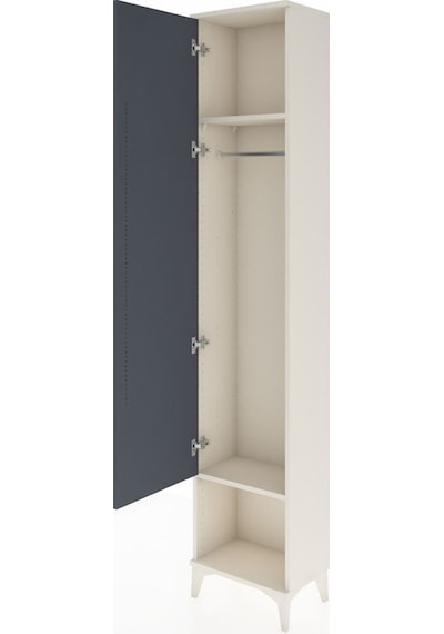 Arges Dolap 2 Raflı Tek Kapaklı Tek Askılı 44x30x221 Aytaşı-antrasit Aytası