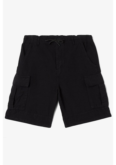Lacoste Men's Relaxed Fit Black Bermuda Shorts Erkek Kargo Cepli Rahat Kesim Pamuk Keten Şort Siyah
