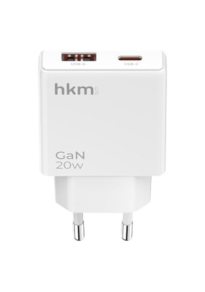 Extra Slım Gan 20w Usb-a Ve Type-c Çift Portlu Hızlı Şarj Aleti, Ultra İnce Güç Adaptörü, Beyaz