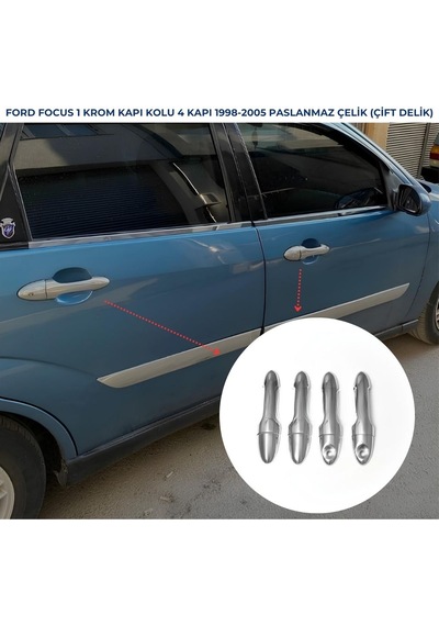 Ebal Otomotiv Ford Focus 1 Krom Kapı Kolu 4 kapı 1998-2005 P.Çelik (Çift Delik)