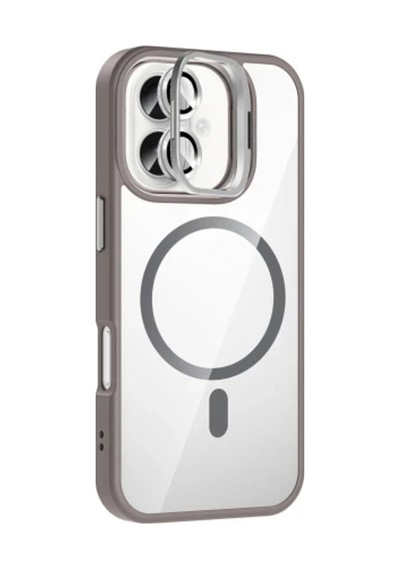 İphone 17 İçin Uyumlu Standlı Ve Kamera Lens li Wireless Şarj Özellikli Ultra Lüks Kılıf