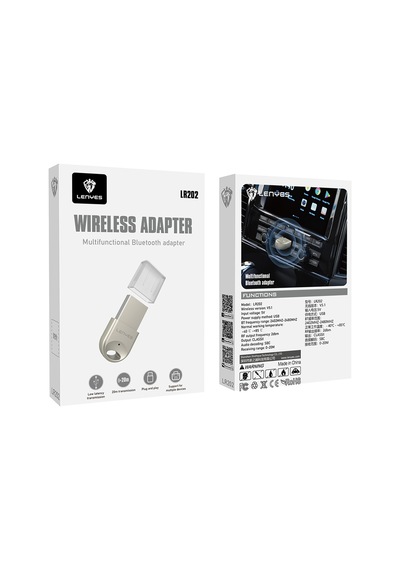 Lenyes Lr202 Usb Bluetooth 5.1 Wireless Transmitter Adaptör Gümüş