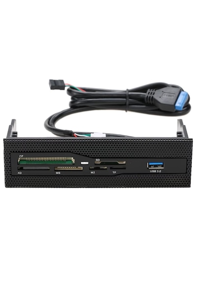 6087 Usb 3.0 Ön Panel 5.25 İnç Dahili Kart Okuyucu Cf Sd Tf Ms M2 Xd Çoklu Medya