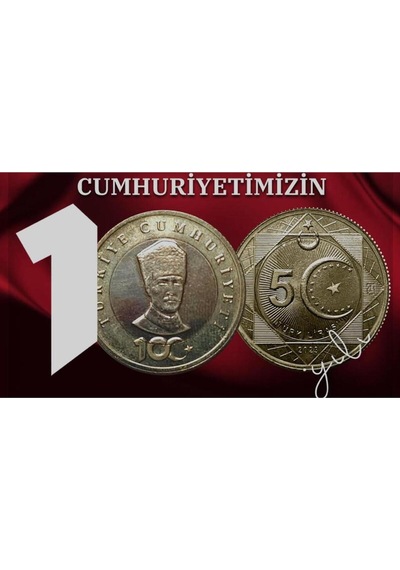 2023 Yılı Türkiye Tedavül Hatıra 5 Türk Lirası 1 Adet Çil
