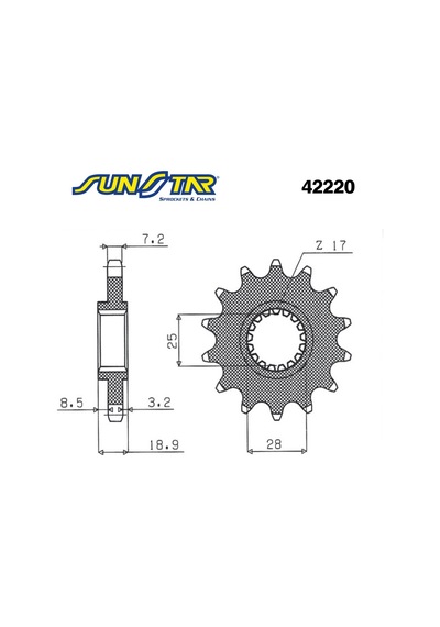 Bmw F 800 R Uyumlu Ön Dişli Sunstar 17 Diş (507157066)