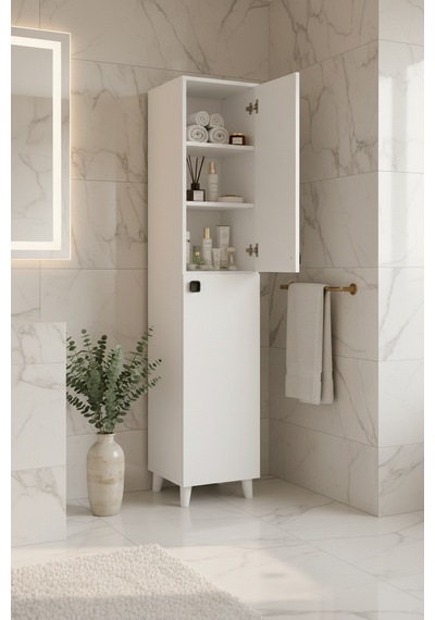 Bari Çok Amaçlı Depolama Dolabı Banyo Dolabı Erzak Dolabı Mutfak Organizeri Kapaklı Raflı Dolap Beyaz Bari Çok Amaçlı Depolama Dolabı Banyo Dolabı Erzak Dolabı Mutfak Organizeri Kapaklı Raflı Dolap Beyaz