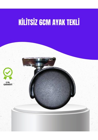 6 Cm Kilitsiz Masa Ayağı Tekli Döner Tekerlek
