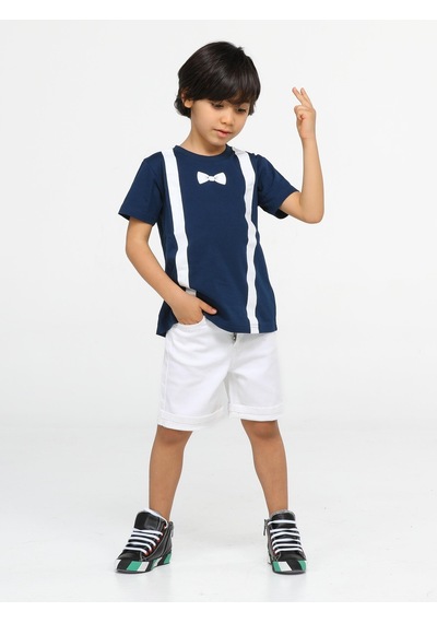 Casabony Papyon Beyaz Denim Şort - T-shirt Takım - İndigo - Beyaz Beyaz - İndigo Casabony Papyon Beyaz Denim Şort - T-shirt Takım - İndigo - Beyaz Beyaz - İndigo