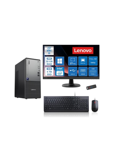 Lenovo ThinkCentre Neo 50T Gen 6 13BD007UTR27P15 Ultra 5 225 32 GB 4 TB SSD 27" W11P Masaüstü Bilgisayar + USB Bellek
