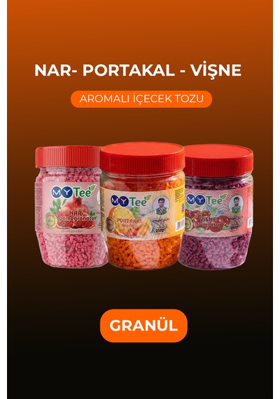 Mytee 3'lü Portakal - Nar - Vişne Aromalı Granül İçecek Tozu 3 X 250gr 750 G