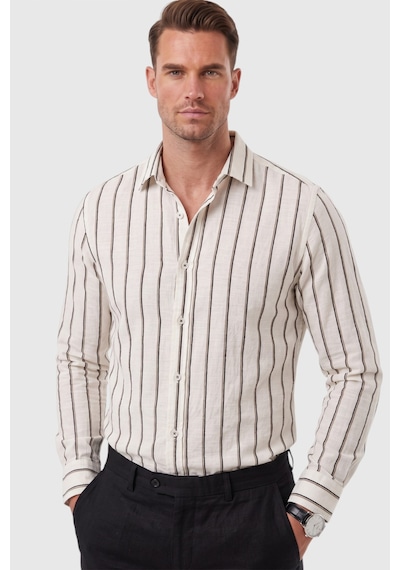 Deepsea Erkek %100 Pamuk Slim Fit Dar Kesim Keten Dokulu Çizgili Uzun Kollu Beyaz Gömlek 2600034 Deepsea Erkek %100 Pamuk Slim Fit Dar Kesim Keten Dokulu Çizgili Uzun Kollu Beyaz Gömlek 2600034