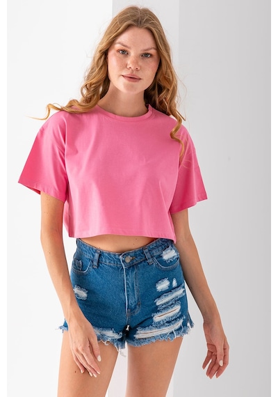 Giysa Kadın Bisiklet Yaka %100 Pamuk Basic Crop T-shirt Pembe - 925007 Pembe Giysa Kadın Bisiklet Yaka %100 Pamuk Basic Crop T-shirt Pembe - 925007 Pembe