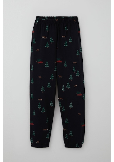 Breeze Erkek Çocuk Pijama Takımı Yılbaşı Temalı Çam Ağacı Desenli 4-8 Yaş, Lacivert Lacivert