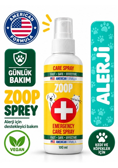 Zoop Köpek & Kedi Ağız Ve Diş Bakım - Mantar - Yara - Bit Pire Koruma - Kulak Temizleme - Alerji - Kaşıntı - Koku Giderci Ve Egzama Acil Bakım Spreyi 100 Ml