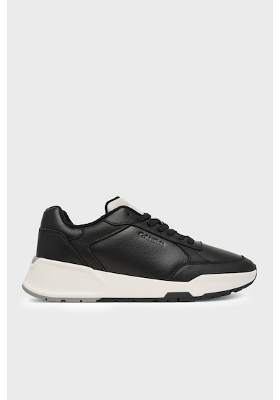 Calvin Klein Logolu Deri Sneaker Ayakkabı Hm0hm0230900y Erkek Ayakkabı Hm0hm02309 00y Siyah