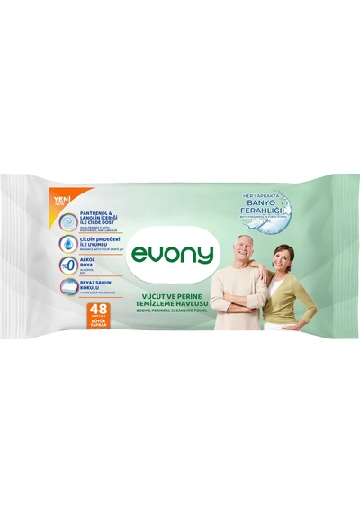 Evony Hasta Vücut Perine Temizleme Islak Mendil Havlu 48 Yaprak