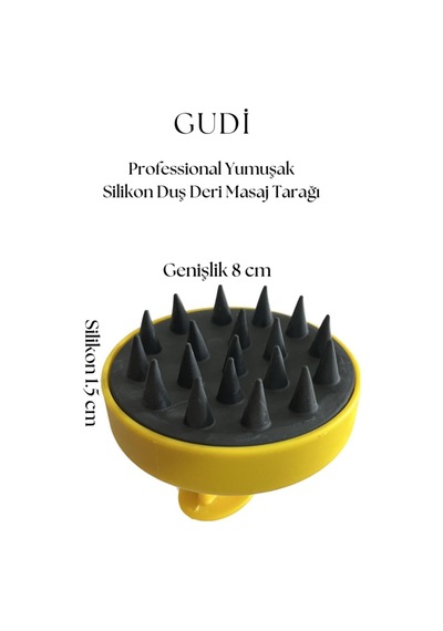 Professional Yumuşak Silikon Duş Deri Masaj Tarağı Sarı Karışık