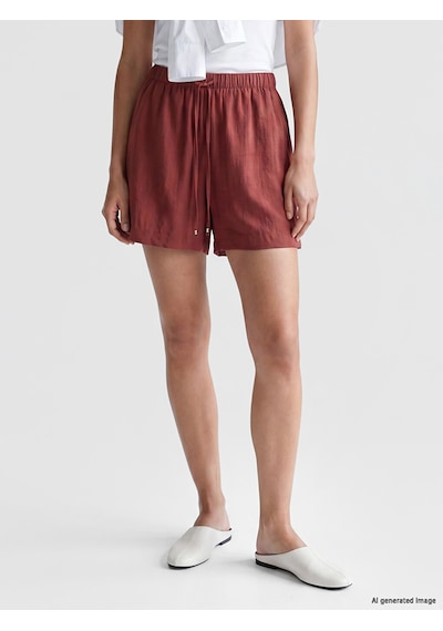 Lcwaıkıkı Classic Bordo Beli Lastikli Kadın Şort