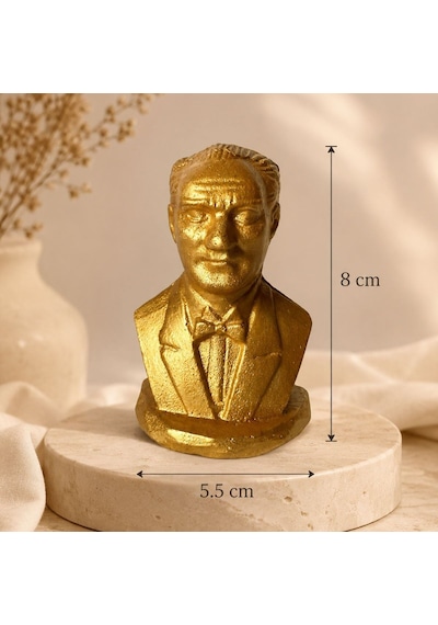 Bk Gift Gümüş Renk Lider Büstü 8 Cm Dekoratif Masa Üstü Heykel Biblo