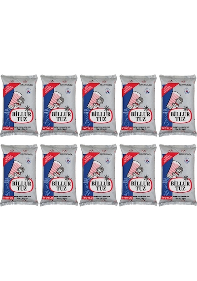 Billur Tuz Rafine İyotlu 10 x 1500 G
