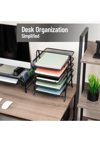 5tpaper-blk 5 Katmanlı Kağıt Tepsisi, Dosya Depolama, Masaüstü Düzenleyici, Metal Ağ, 30 Cm U X 35 Cm G X 14,5 İnç Y, Siyah Diğer 5tpaper-blk 5 Katmanlı Kağıt Tepsisi, Dosya Depolama, Masaüstü Düzenleyici, Metal Ağ, 30 Cm U X 35 Cm G X 14,5 İnç Y, Siyah Diğer