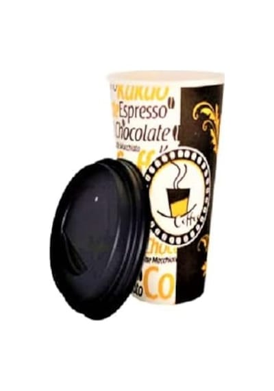 Aygün Excodi Cup - 12 Oz Siyah Kapaklı Karton Bardak - 300 Ml - 100 Adet Kaliteli Kahve Bardağı, Sızdırmaz, El Yakmaz - Bej Americano, Latte, Capuccino 07 Beyaz