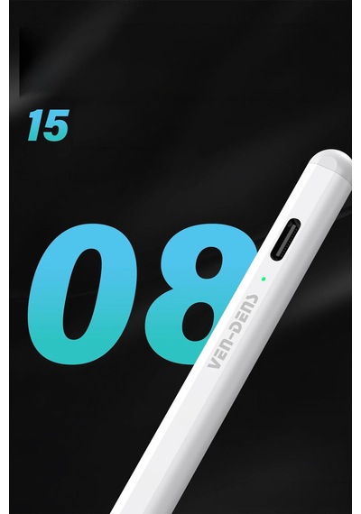 Ven-dens Vd-sp006 Apple Uyumlu iPad Ve Android Uyumlu Manyetik Tablet Kalemi, Type-c Şarj, 8 Saat, Beyaz