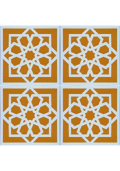 Armada Çini 20x20 Cm Sp 101 Sarı Türk Yıldızı Kütahya İznik Çini
