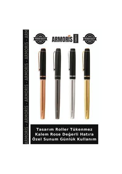 Tasarım Roller Tükenmez Kalem Rose Değerli Hatıra Özel Sunum Günlük Kullanım Çok Renkli