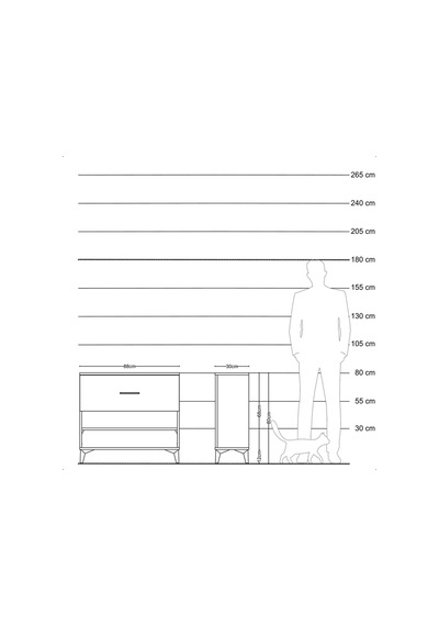 Arges Şifonyer Tek Raflı Tek Çekmeceli 88x30x80 Antrasit-antrasit Antrasit