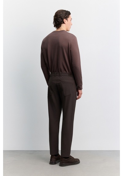 Avva Erkek Kahve 5 Cep Teknik Comfort Slim Fit Pantolon A62y3062