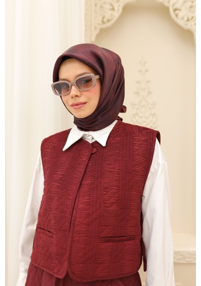 Silk Home Shiny Eşarp 75002-62 Kiremit Bordo, Koyu Bordo