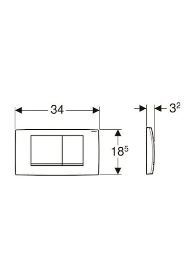 Geberit Twinline 30 Kumanda Kapağı Çiftt Basmalı 115.899.KN.1
