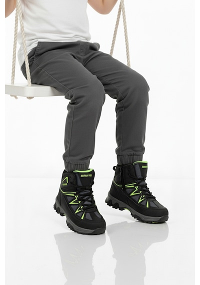Ayakmod Siyah Gri Polarlı Kaymaz Unisex Çocuk Outdoor Bot 2301 F Siyah - Gri